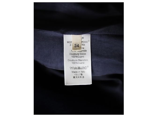 Céline Celine Open-Front Coat in Blue Wool Navy blue - view 5