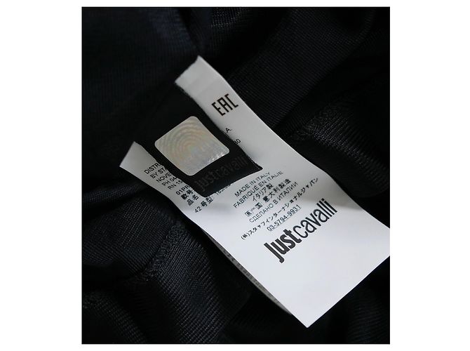 Just Cavalli Abito da sera con maniche ad angelo in lurex nero con volant - vista 6