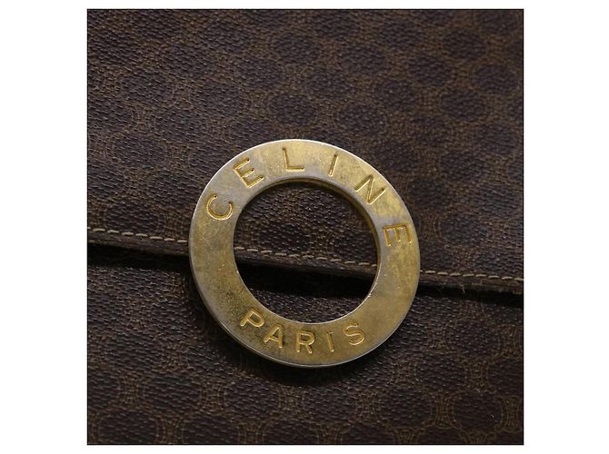 Céline CELINE Borsa a tracolla in tela Macadam in pelle PVC marrone Auth 49113 - vista 19