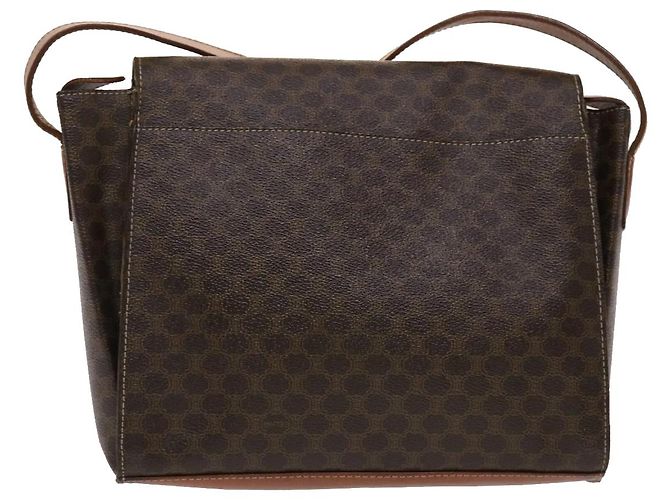 Céline CELINE Borsa a tracolla in tela Macadam in pelle PVC marrone Auth 49113 - vista 2