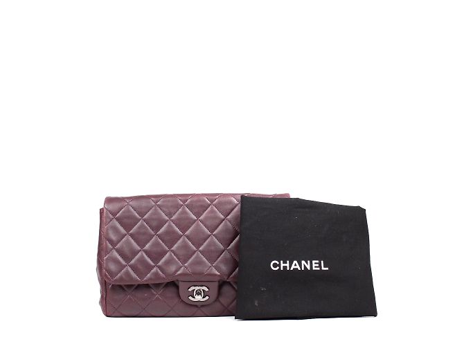 Chanel - Bordeaux leather Timeless bag Dark red - view 9