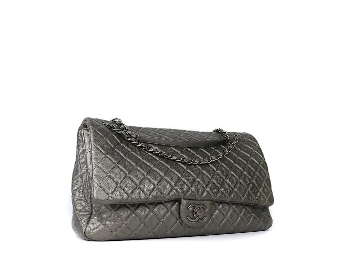 Chanel - Large gray leather XXL Timeless bag Grey - view 2