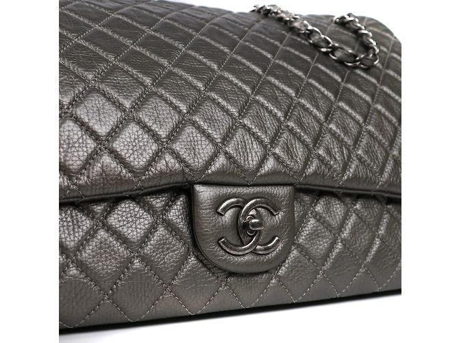 Chanel - Large gray leather XXL Timeless bag Grey - view 6