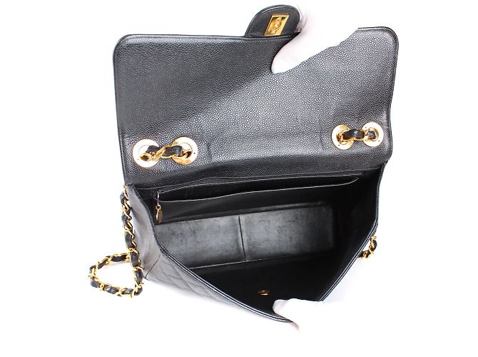 Chanel - Maxi jumbo Timeless bag in grained leather Black - view 12