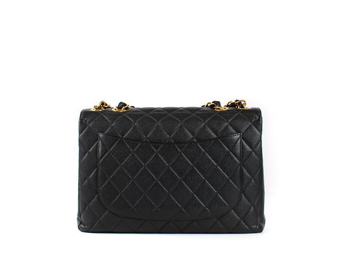 Chanel - Maxi jumbo Timeless bag in grained leather Black - view 3