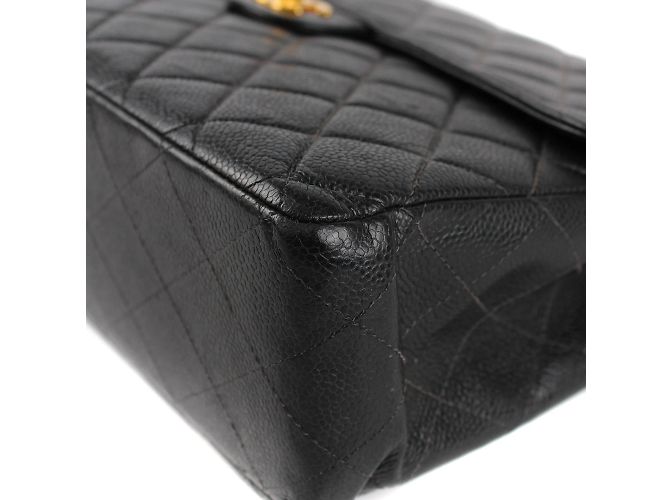 Chanel - Maxi jumbo Timeless bag in grained leather Black - view 6
