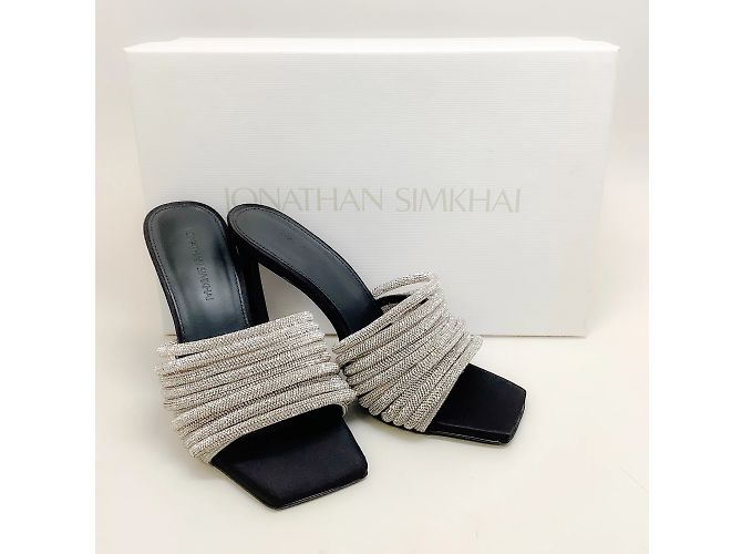 Jonathan Simkhai schwarze, mit Kristallen verzierte Lena-Sandalen - Ansicht 6