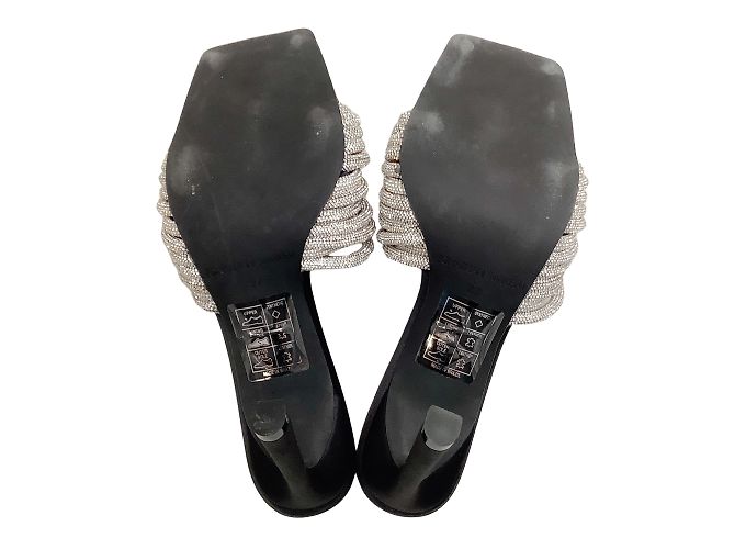 Jonathan Simkhai schwarze, mit Kristallen verzierte Lena-Sandalen - Ansicht 9