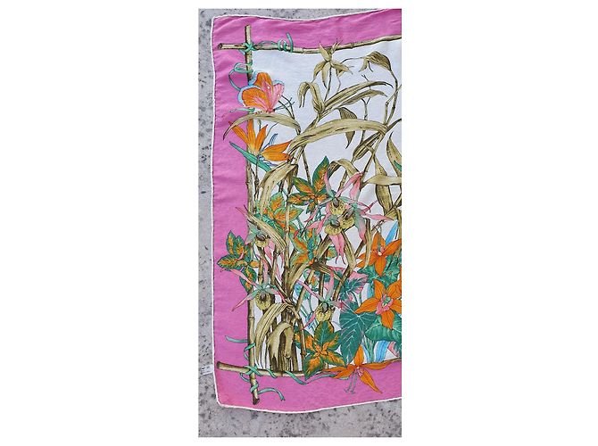 Autre Marque Quadrato in seta rosa 80x80 - vista 3
