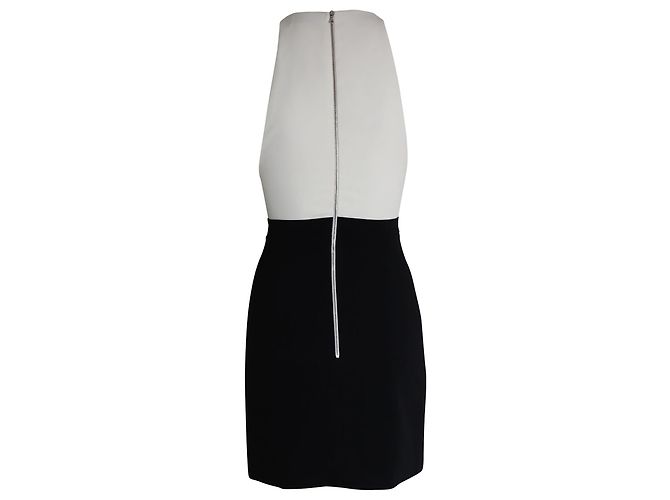 Minivestido sem mangas David Koma em acetato preto e branco - vista 2