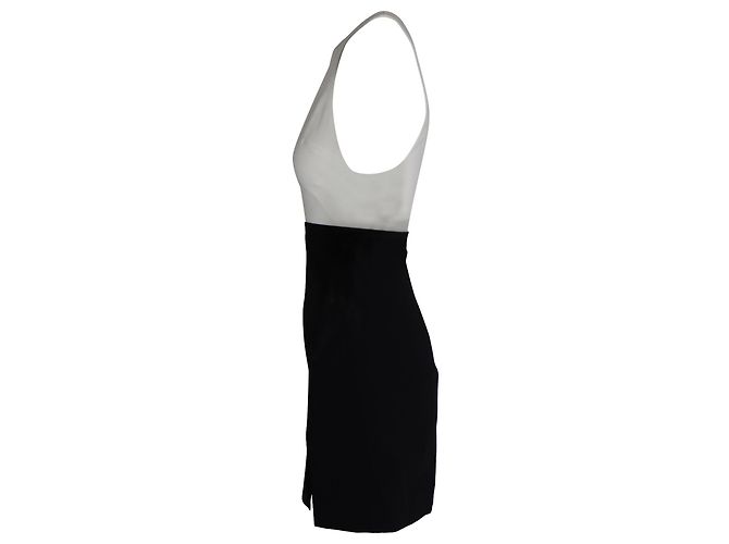 Minivestido sem mangas David Koma em acetato preto e branco - vista 3