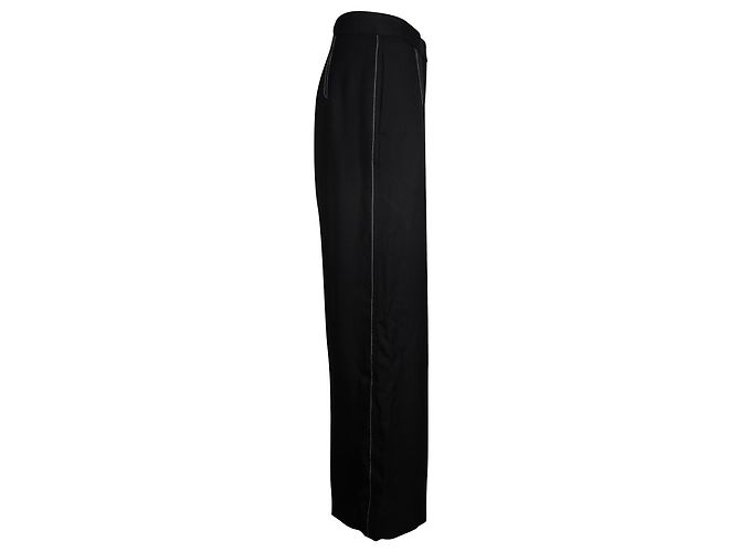 Pantalón recto Sandro de viscosa negra Negro - vista 2