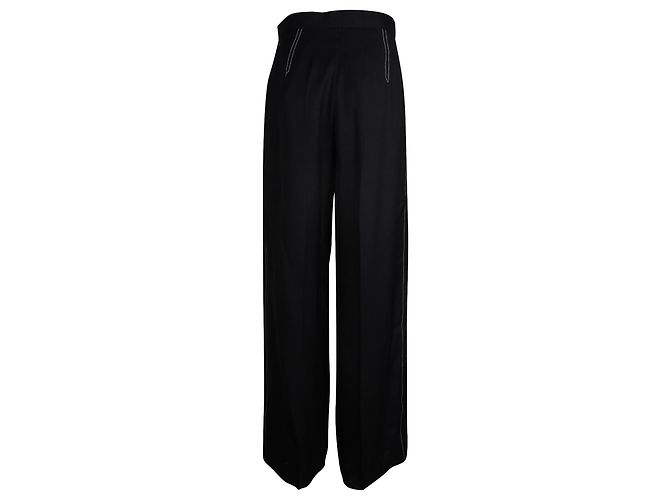 Pantalón recto Sandro de viscosa negra Negro - vista 3