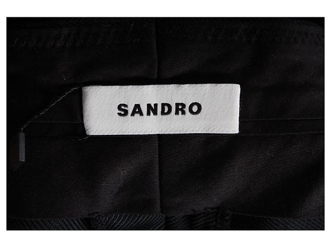 Pantalón recto Sandro de viscosa negra Negro - vista 4
