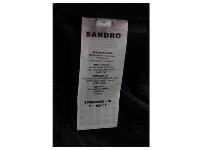 Pantalón recto Sandro de viscosa negra Negro - vista 5