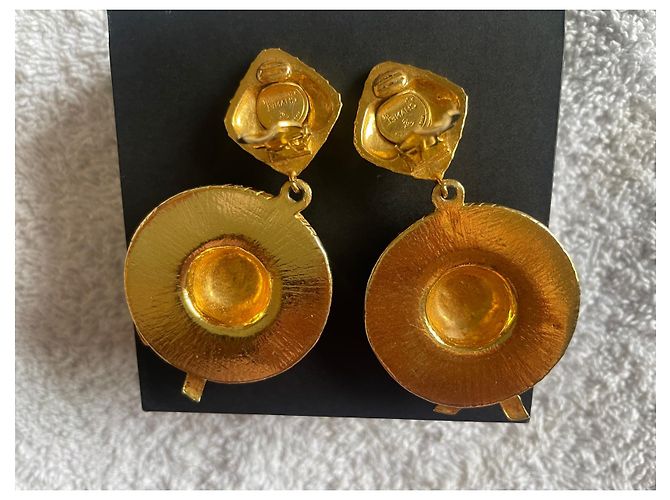 Chanel Maxi Ohrringe Hutmodell Gold Golden Gold hardware - Ansicht 3