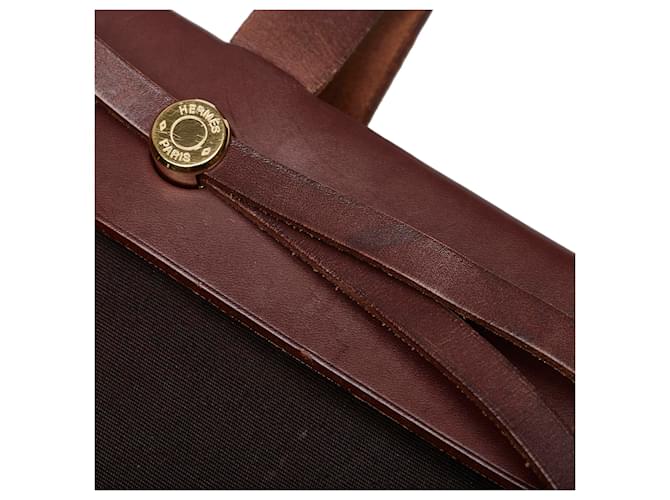 Hermès Hermes Brown Herbag Cabas MM Marrone Marrone scuro - vista 8