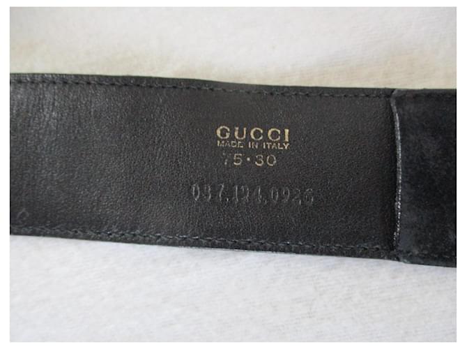 Gucci Schwarzer Ledergürtel + Gebiss, 75/80. - Ansicht 4