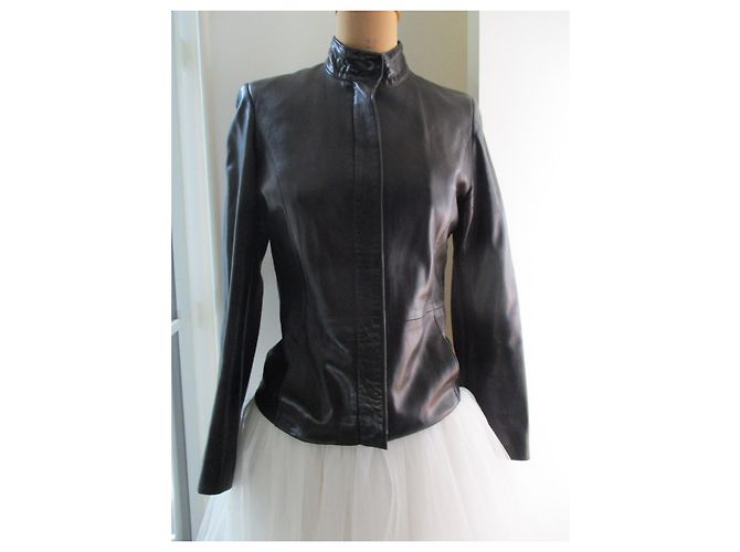 Autre Marque Schwarze Lammfelljacke, Taille 1. - Ansicht 2