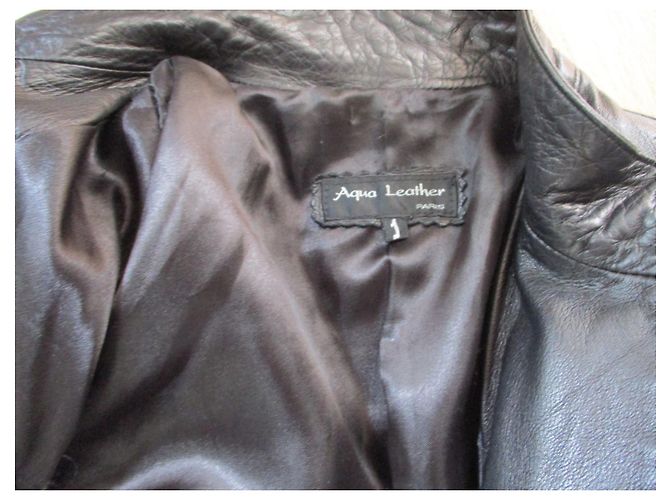 Autre Marque Schwarze Lammfelljacke, Taille 1. - Ansicht 5