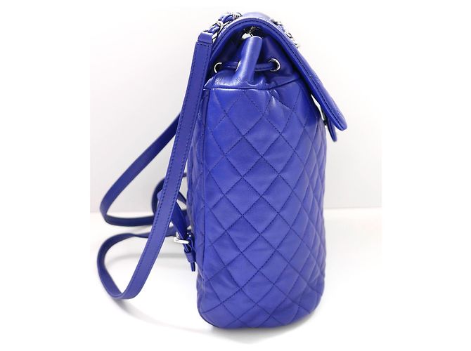Chanel Urban Spirit Backpack Blue Lamb Leather - view 3