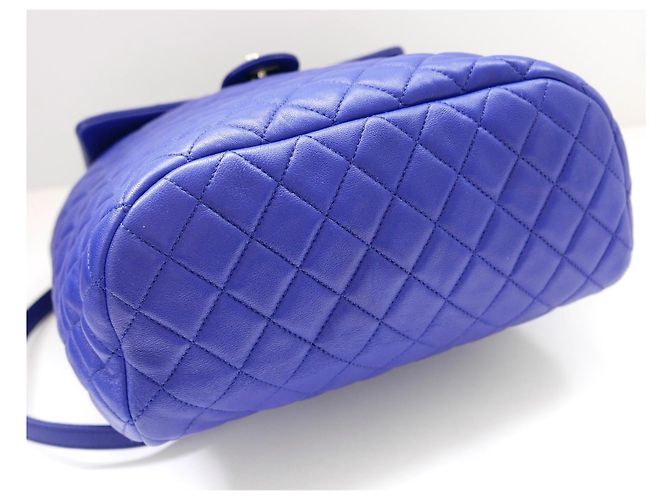 Chanel Urban Spirit Backpack Blue Lamb Leather - view 4