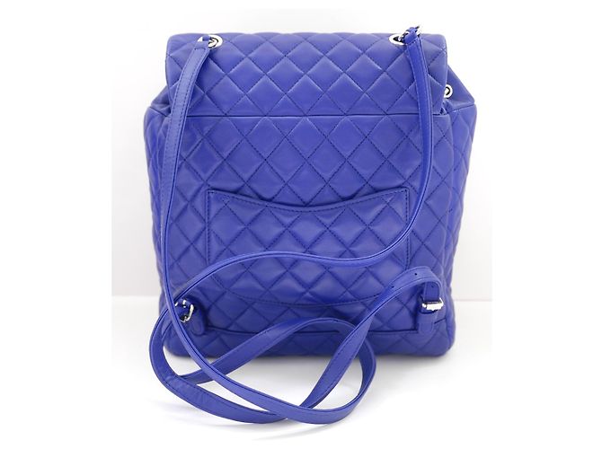 Chanel Urban Spirit Backpack Blue Lamb Leather - view 5