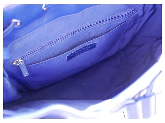 Chanel Urban Spirit Backpack Blue Lamb Leather - view 7