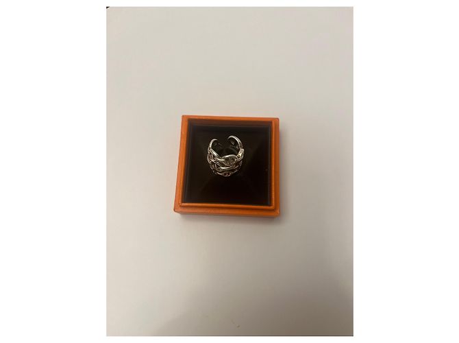 Anillo de cadena Hermès en plata - vista 2