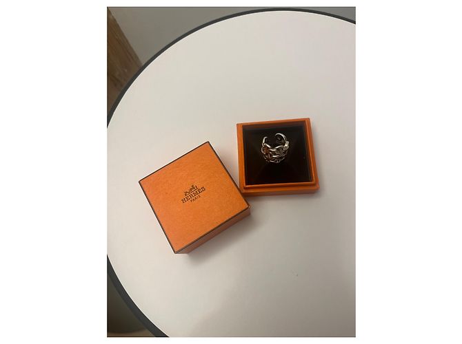 Anillo de cadena Hermès en plata - vista 3