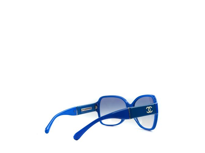 CHANEL Occhiali da sole T.  plastica Blu - vista 4