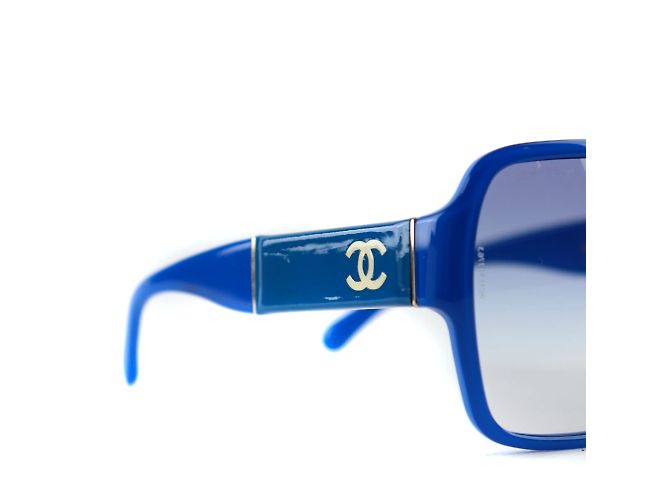 CHANEL Occhiali da sole T.  plastica Blu - vista 5