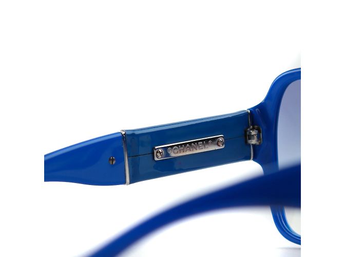 CHANEL Occhiali da sole T.  plastica Blu - vista 7