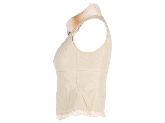 Gilet Foderato Prada in Nylon Avorio - vista 2