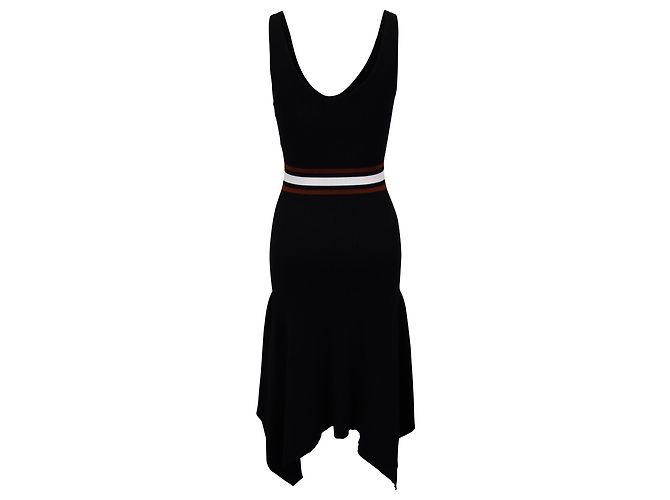 A.L.C BEIM.l.C. Anders Taschentuchsaum-Strick-Midikleid aus schwarzer Viskose - Ansicht 3