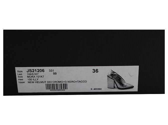 Décolleté Jil Sander con tacco largo ritagliate in pelle argento metallizzato - vista 10