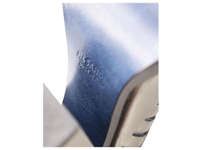 Décolleté Jil Sander con tacco largo ritagliate in pelle argento metallizzato - vista 6