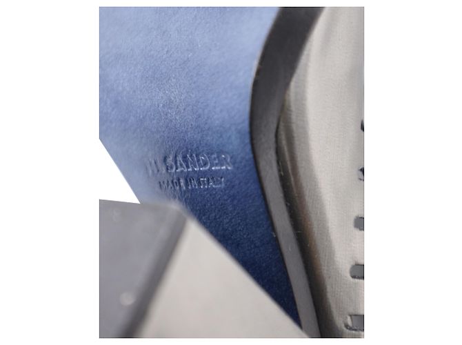 Décolleté Jil Sander con tacco largo ritagliate in pelle argento metallizzato - vista 7