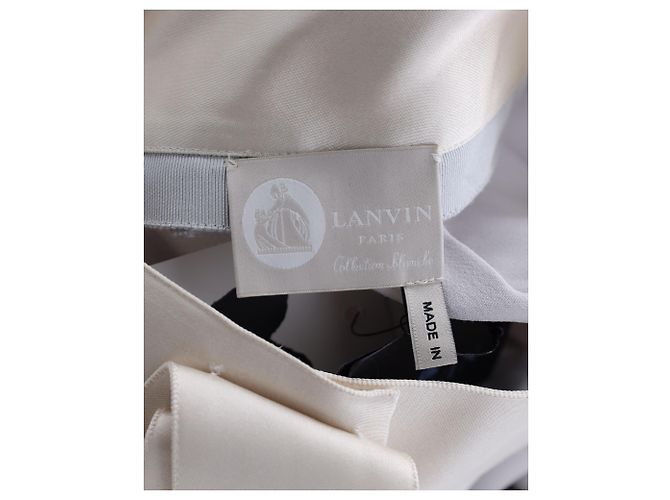 Lanvin-Maxirock mit Schleifendetail aus grauem Acetat - Ansicht 3