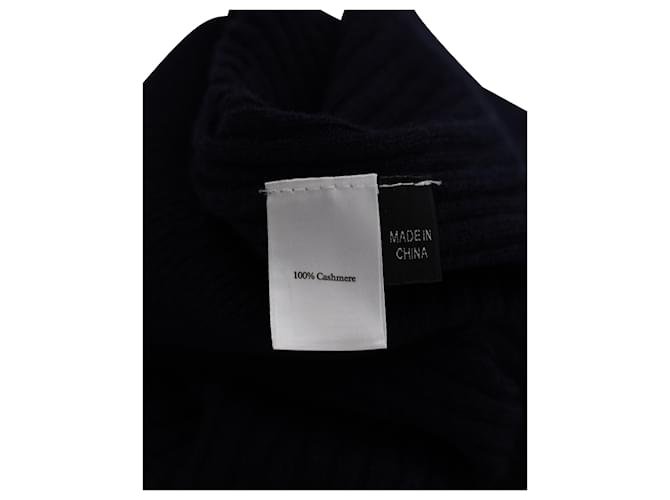 Iris & Ink Pullover mit V-Ausschnitt aus marineblauem Kaschmir - Ansicht 4