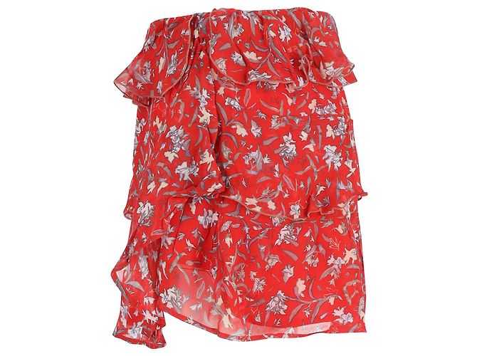 Minifalda estampada Iro de viscosa roja - vista 2