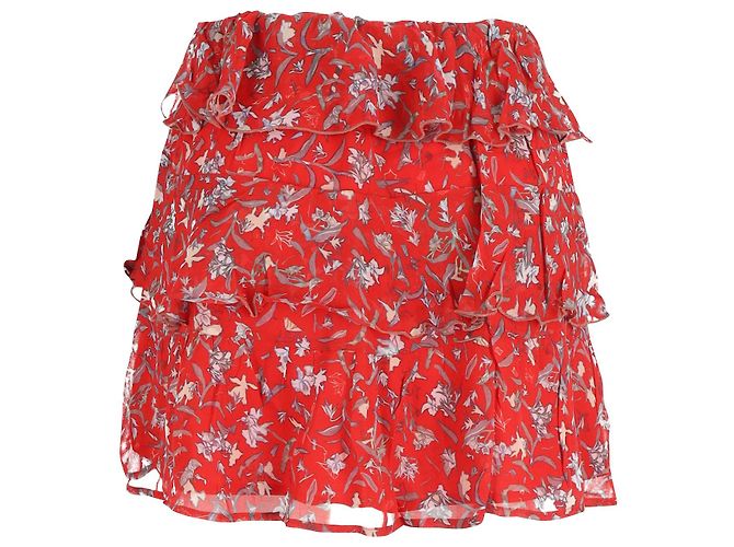 Minifalda estampada Iro de viscosa roja - vista 3