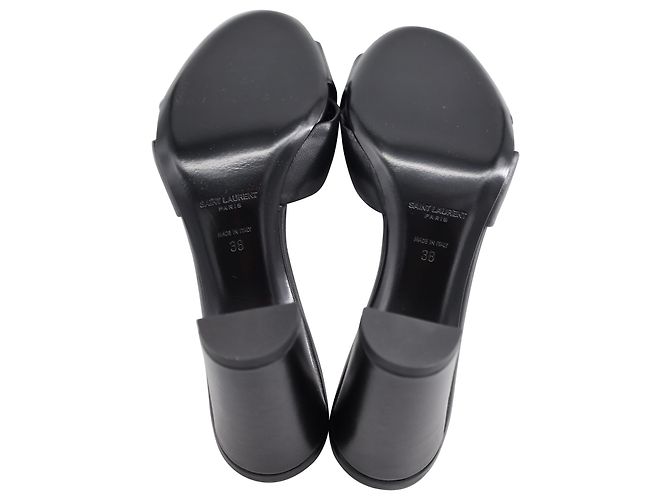 Saint Laurent Bianca Knotted Mules in Black Lambskin Leather - view 5