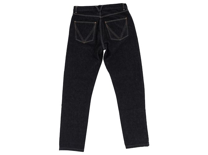Jeans Bottega Veneta a gamba dritta in cotone blu navy - vista 2