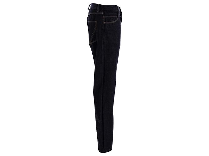 Jeans Bottega Veneta a gamba dritta in cotone blu navy - vista 4