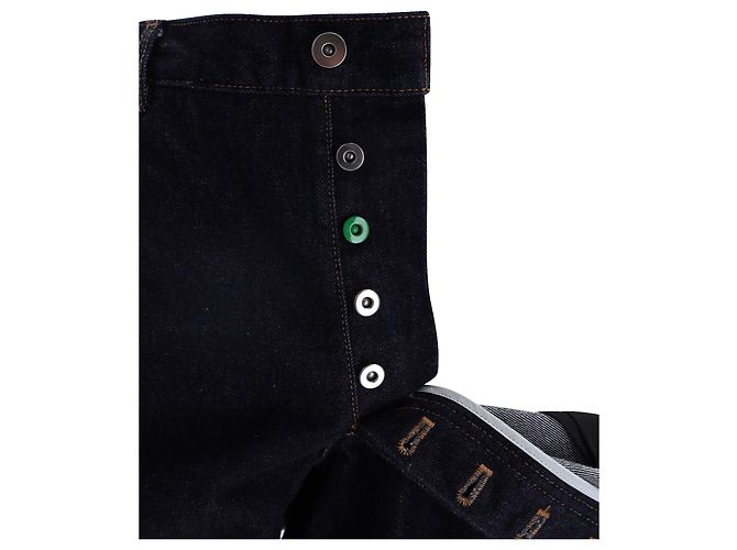 Jeans Bottega Veneta a gamba dritta in cotone blu navy - vista 6