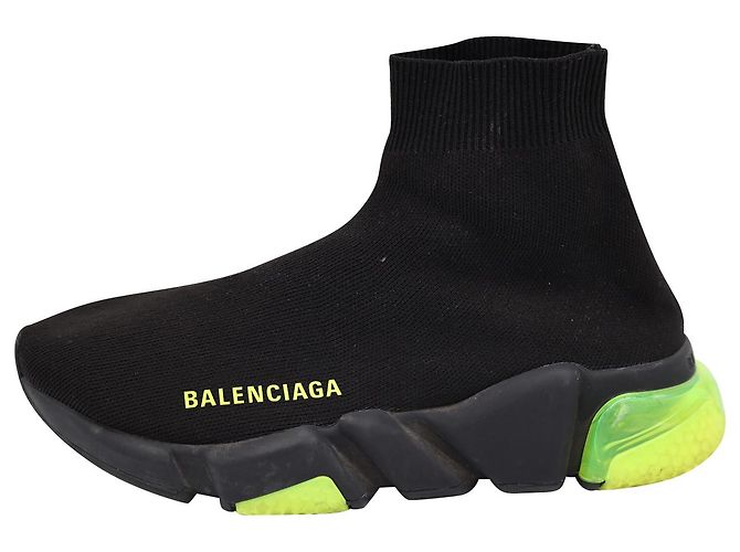 Balenciaga Speed Trainer aus Clearsole Yellow Fluo Polyester Schwarz - Ansicht 5