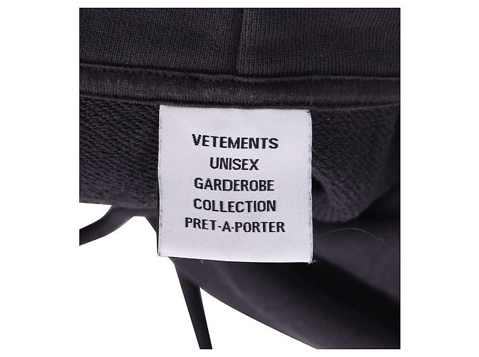 Vêtements Vetements J'adore Hardcore Sweat à capuche imprimé en coton noir - vue 4