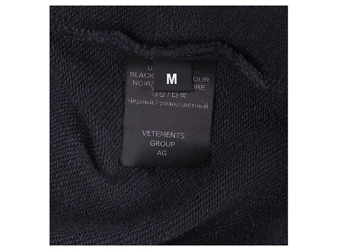 Vêtements Vetements J'adore Hardcore Sweat à capuche imprimé en coton noir - vue 5