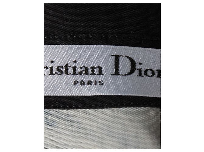 Falda midi Christian Dior Tie-Dye de algodón azul marino - vista 5